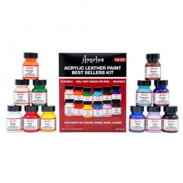 Angelus Acrylic Leather Paint - Best Sellers Kit (12)
