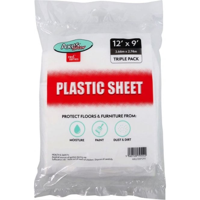 Axus Plastic Sheet - 12' x 9' - 3 Pack