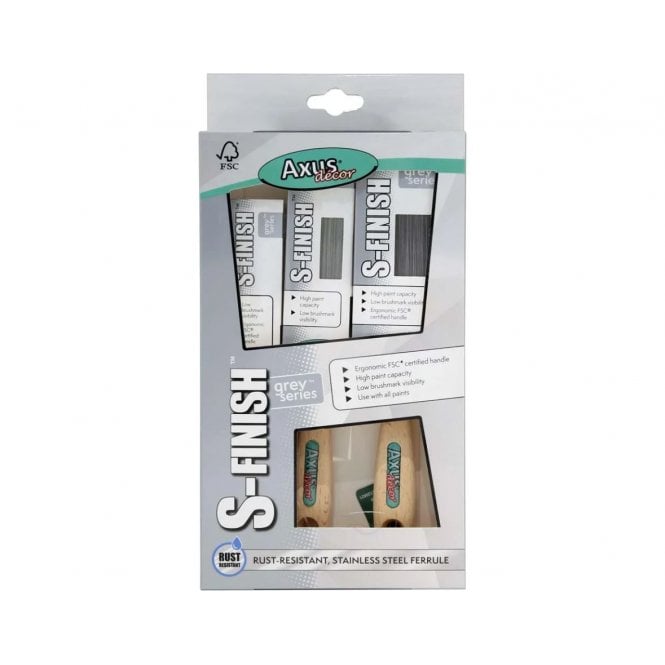 Axus S-Finish Paint Brush - Set of 3