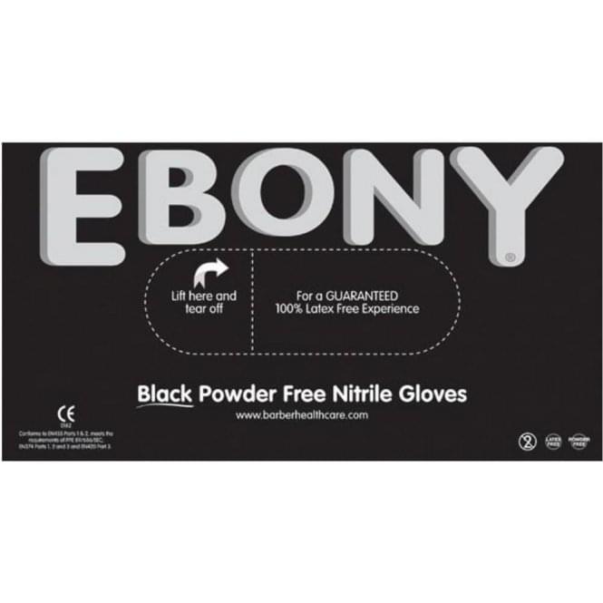 Ebony Black Nitrile Gloves
