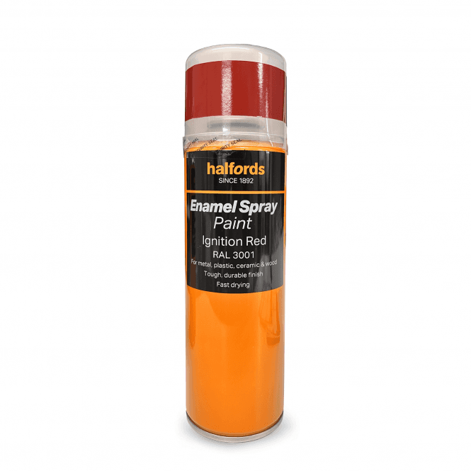 Halfords Enamel Spray Paint - Ignition Red RAL3001