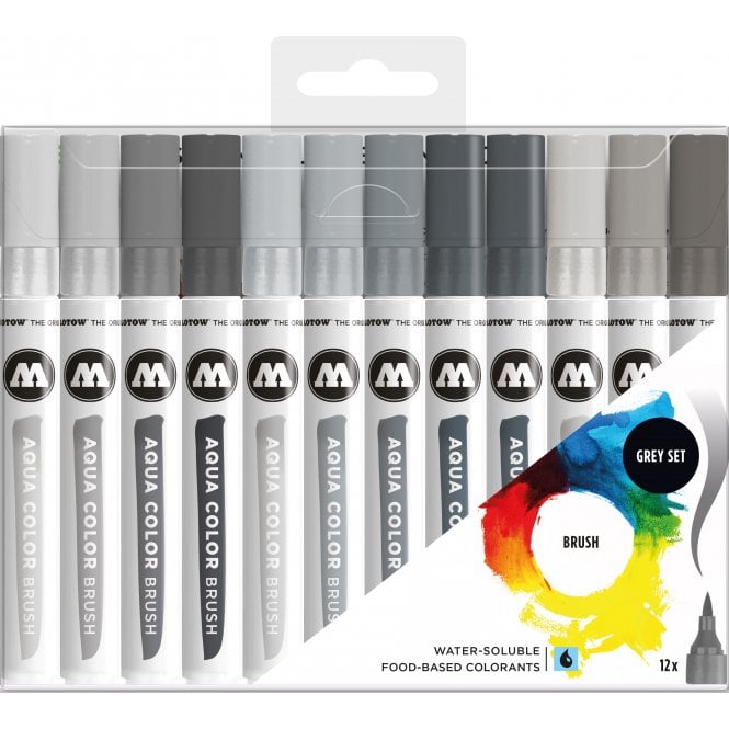 Molotow Aqua Brush Grey Set - 12