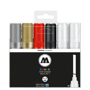 Chalk Basic Set 1 4-8mm Chisel Tip (6)