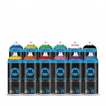 Coversall Acrylic Water Based Spray Paint 400ml - 12 Can Pack