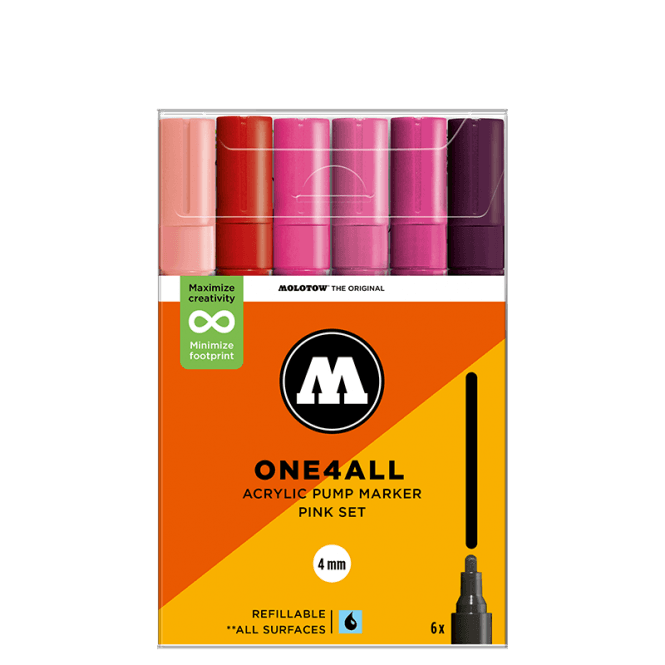 Molotow One4All 227HS Pink Set - 4mm Round (6)