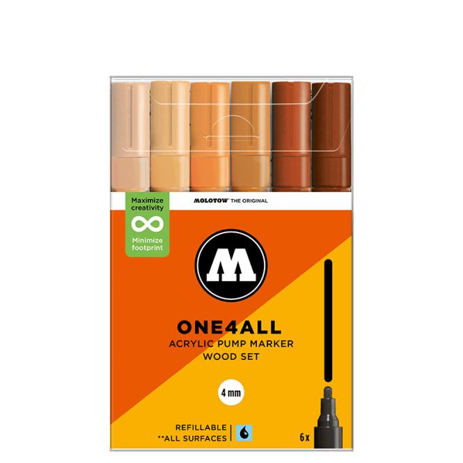 Molotow One4All 227HS Wood Set - 4mm Round (6)