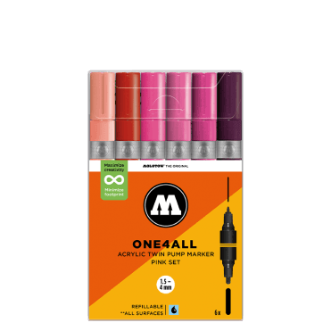 One4All Acrylic Twin Pump Marker - Pink Set (6)