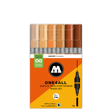 One4All Acrylic Twin Pump Marker - Wood Set (6)