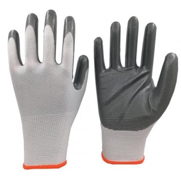 Nitrile Palm Coated Glove - White/Grey