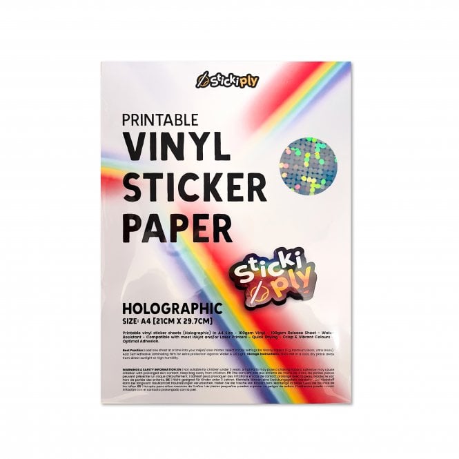 Printable Vinyl Sticker Paper A4 - Holographic (10)