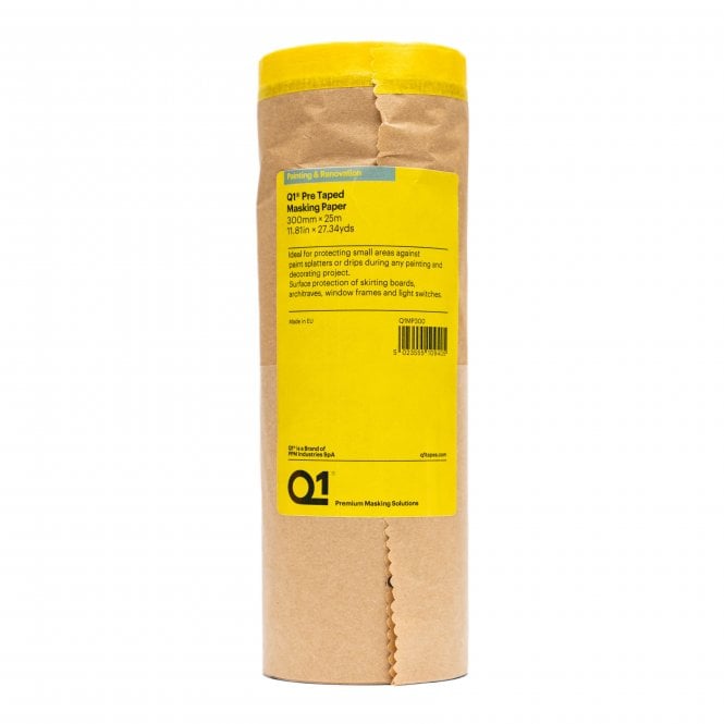 Q1 Tapes Pre Taped Masking Paper - 30cm x 25m