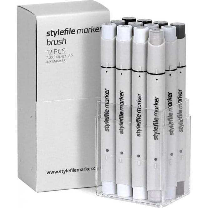 Stylefile Brush Marker 12 Set Neutral Grey