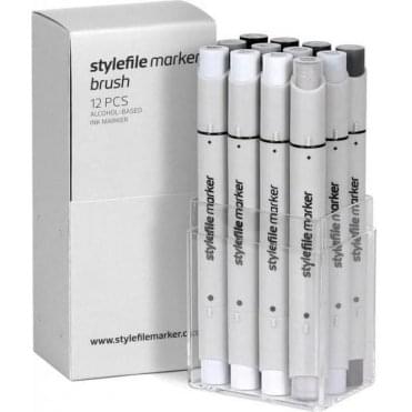 Brush Marker 12 Set Neutral Grey