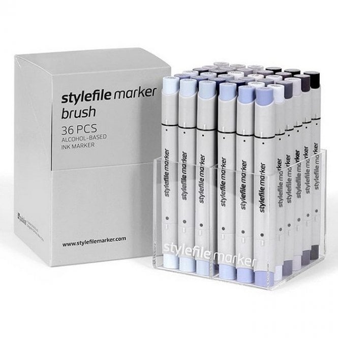 Stylefile Brush Marker 36 Grey Set