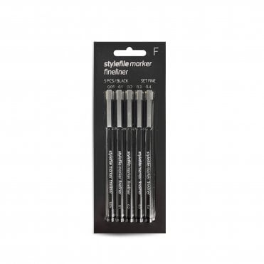 Fineliner 5 Piece Set Fine - Black