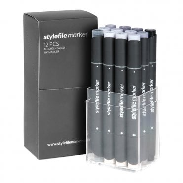 Marker 12 Set Cool Grey