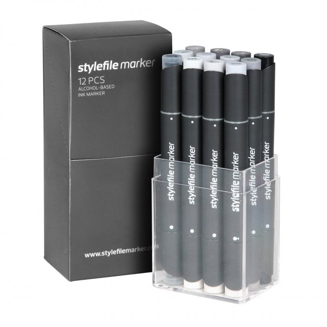 Stylefile Marker 12 Set Neutral Grey