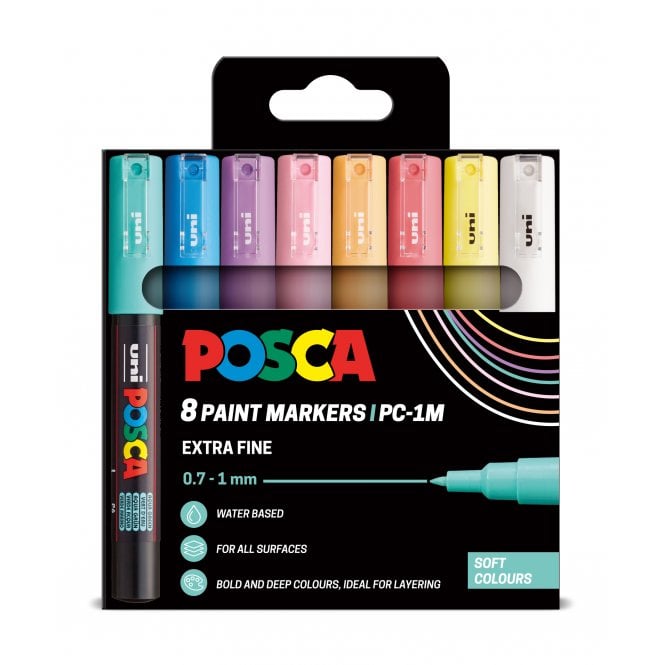 Uni Posca Posca PC-1M 8 Soft Colours