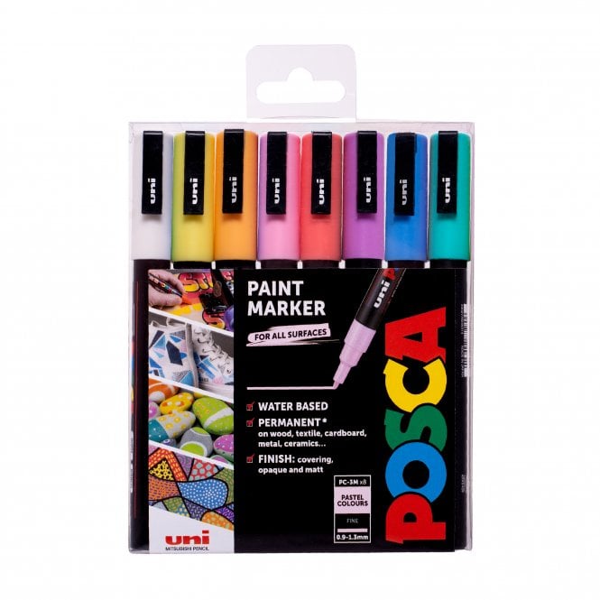 Uni Posca Posca PC-3M 8 Pastel Colours