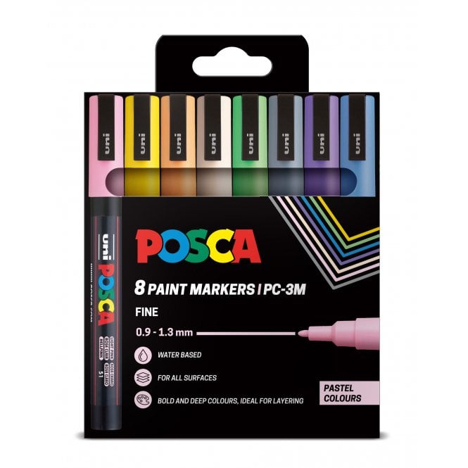 Uni Posca Posca PC-3M 8 Pastel Colours