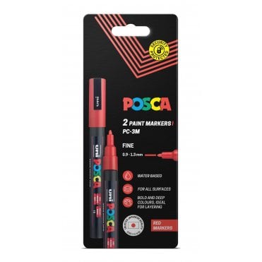 Posca PC-3M Red - 2 Pack