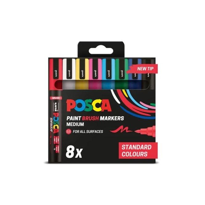 Uni Posca Posca PC-5BR (1-4mm Brush) 8 Standard Colours