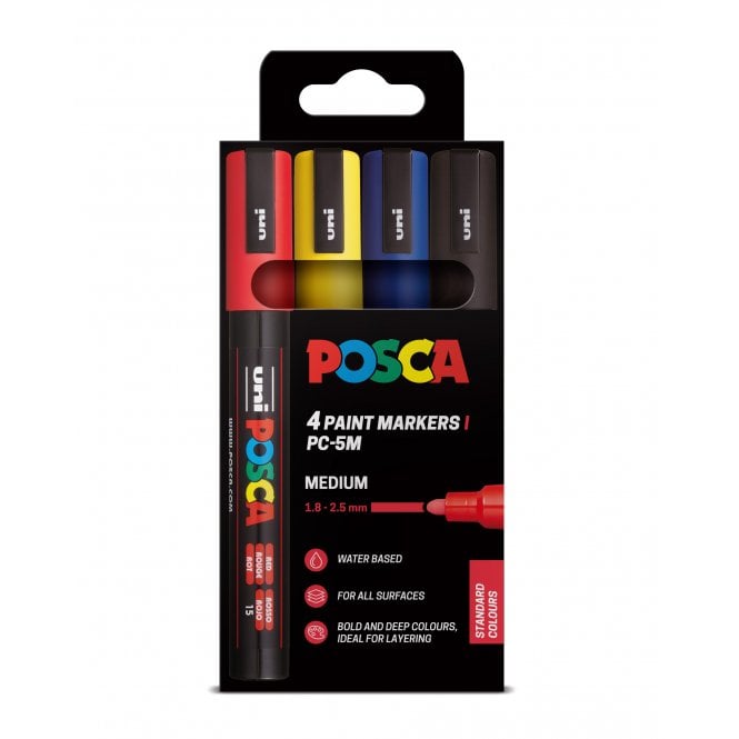 Uni Posca Posca PC-5M 4 Standard Colours
