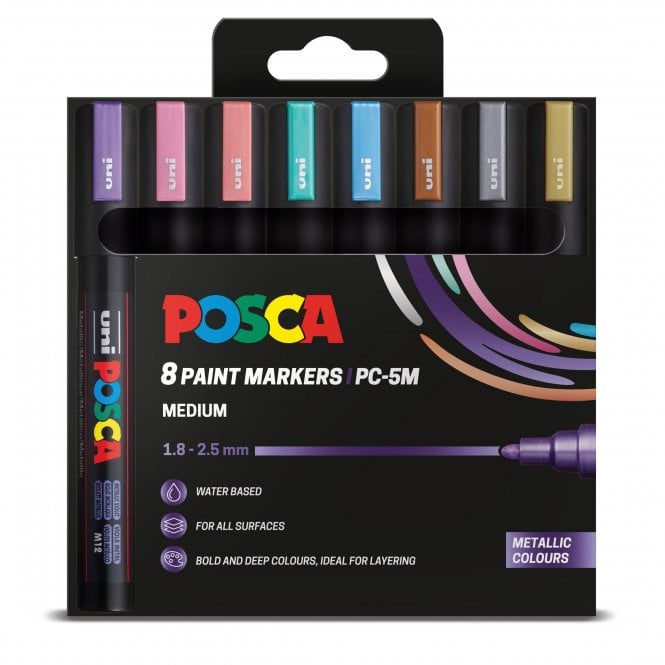 Uni Posca Posca PC-5M 8 Metallic Colours