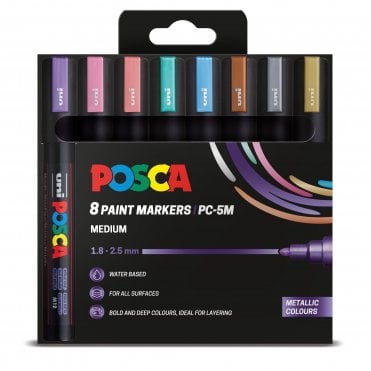Posca PC-5M 8 Metallic Colours
