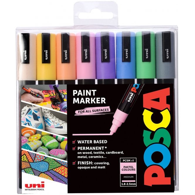 Uni Posca Posca PC-5M 8 Pale Colours