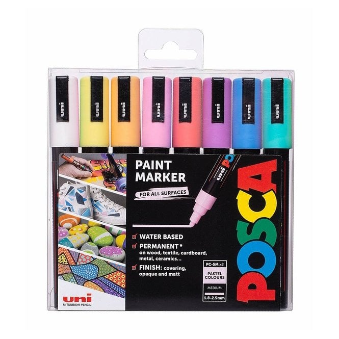 Uni Posca Posca PC-5M 8 Pastel Colours