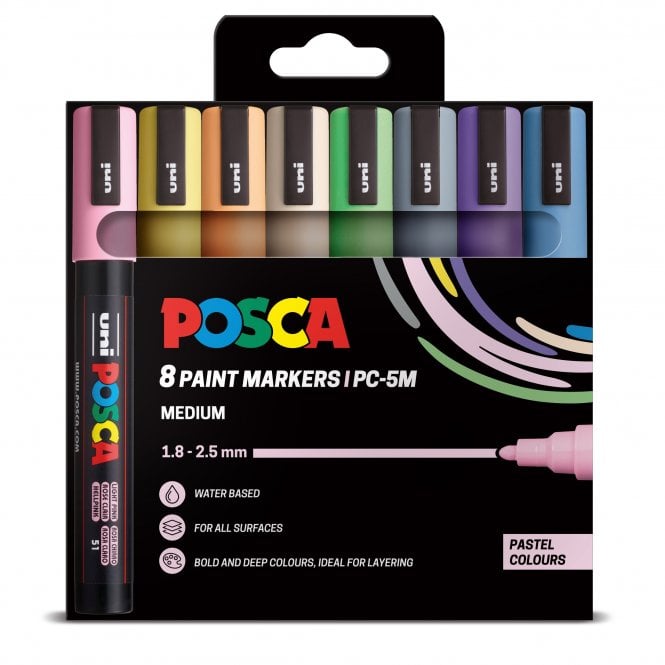 Uni Posca Posca PC-5M 8 Pastel Colours