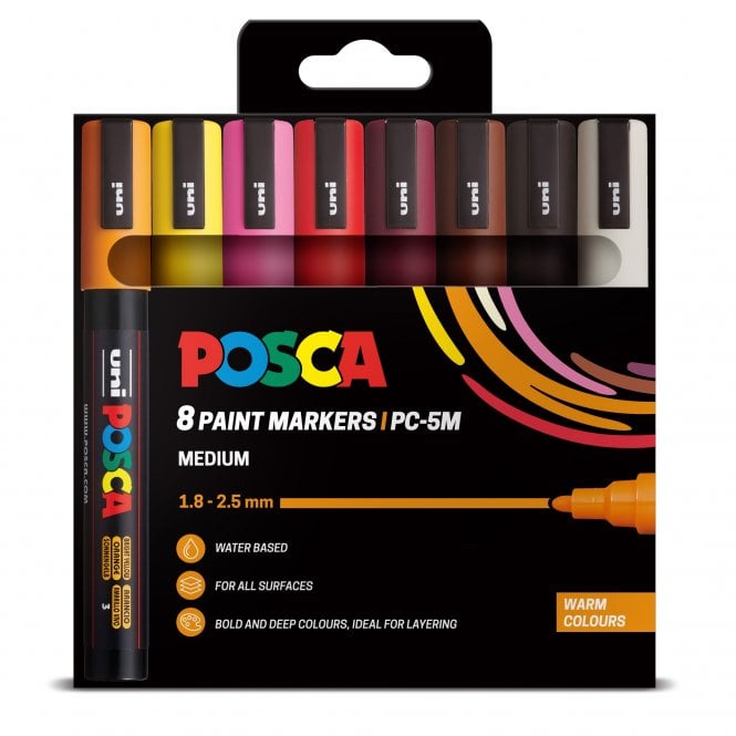 Uni Posca Posca PC-5M 8 Warm Colours