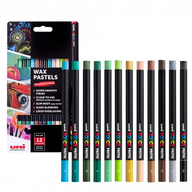 Uni Posca Posca Wax Pastels Set - Neutral (12)