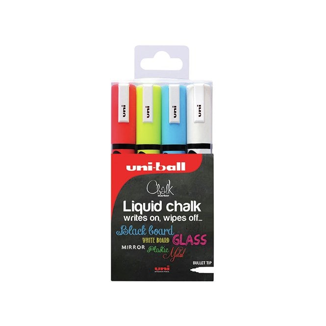 Uni Posca PWE-5M Chalk Marker Pack - Assorted (4)