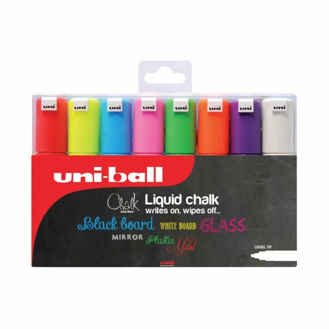 Uni Posca PWE-8K Chalk Marker Pack - Assorted (8)
